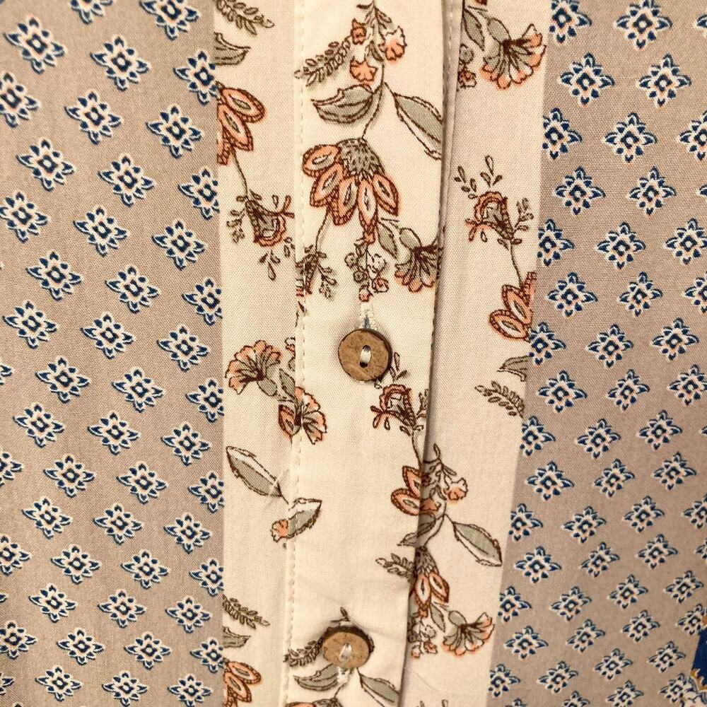 Umgee USA Women's Patterned Button-Up Short-Sleeve Bohemian Top Size Small EUC - Picture 5 of 8